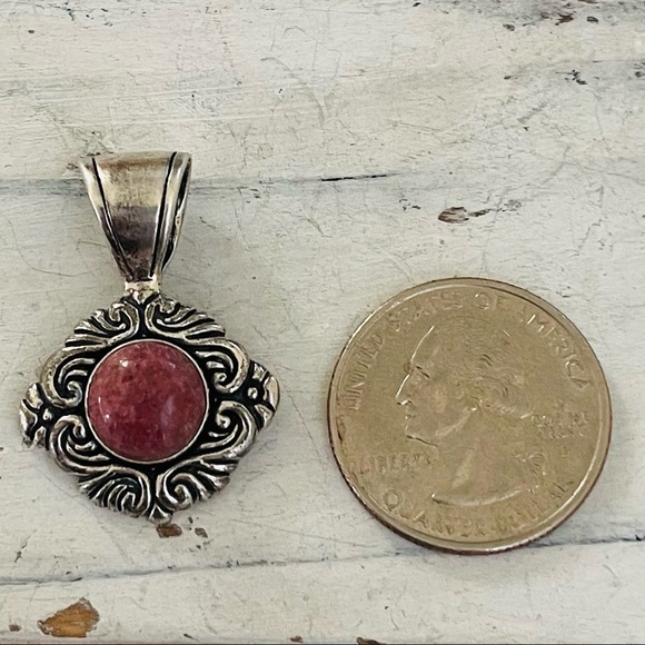 Carolyn Pollack 925 pink rhodochrosite pendant FIRM - Picture 4 of 4
